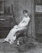Thomas Eakins Portrait Einer Dame mit Setter oil painting